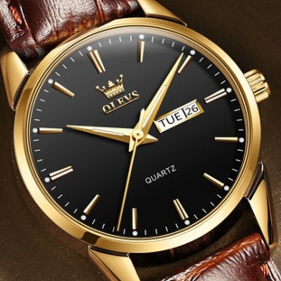 8-5 Men's Watches Leather Band White Case Waterproof Luminous - Picture 2 of 5